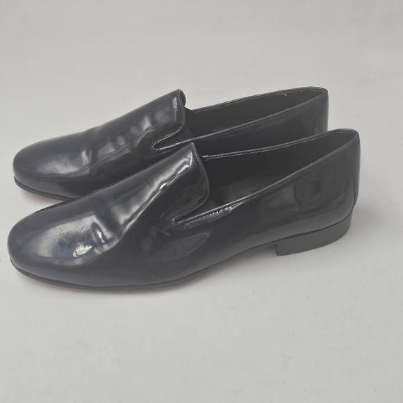 Duca by Matiste Navy Patent Leather Smoking Slipper Loafers Almond Toe Size 40 E main image 4